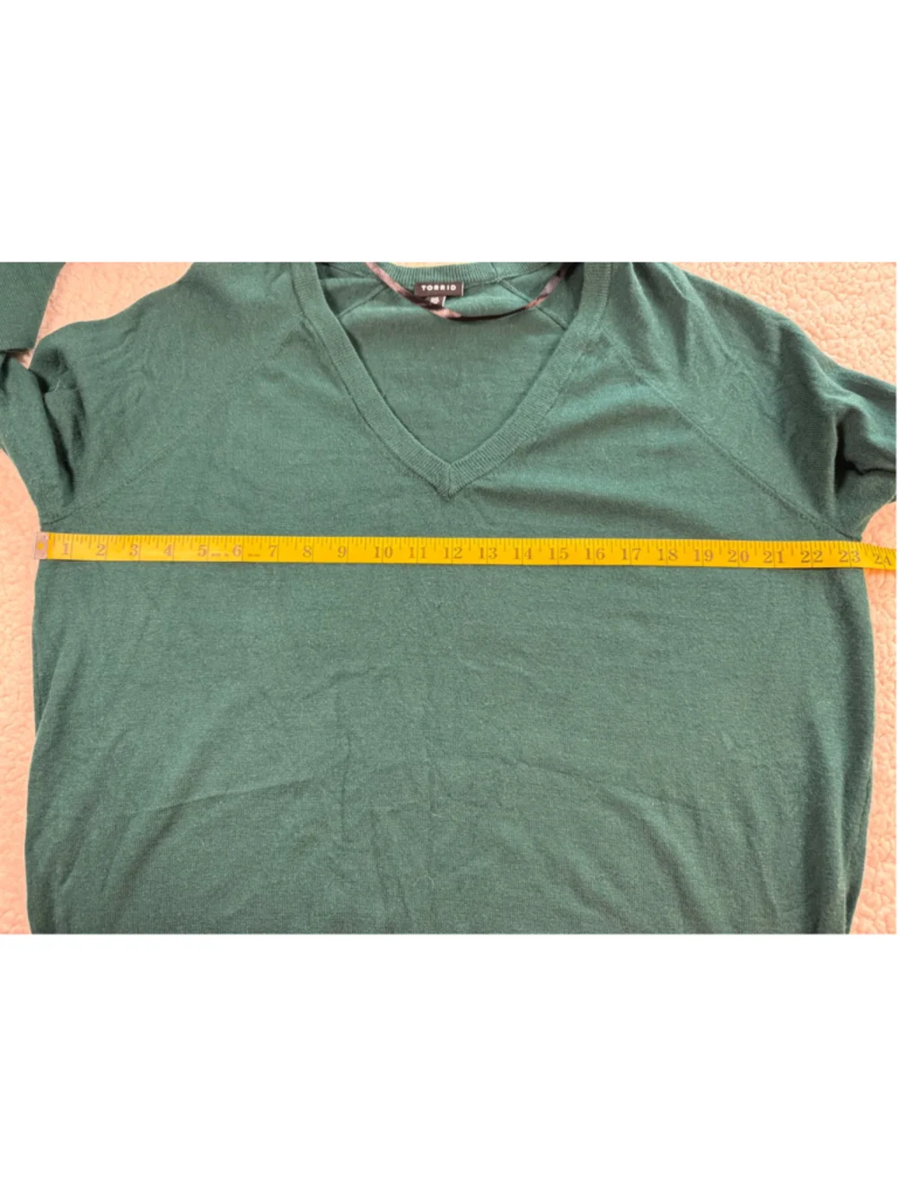 Torrid Size 00 Forest Green V Neck Tunic Sweater Long Sleeve Soft Knit